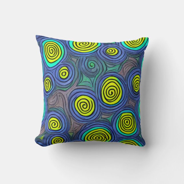 Doodle Art Swirls Cushion (Front)