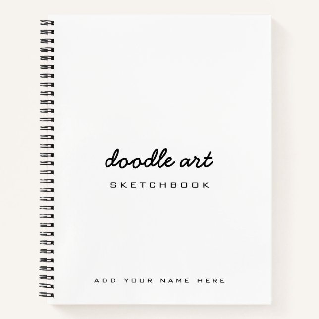 doodle art white black sketch notebook (Front)