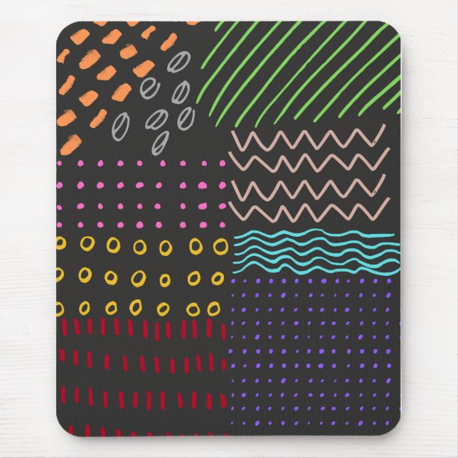 doodle black clipboard mouse pad (Front)