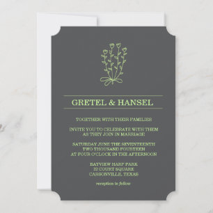 doodle botanical flower invitation