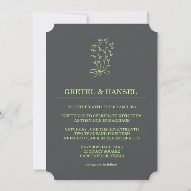 doodle botanical flower invitation (Front)