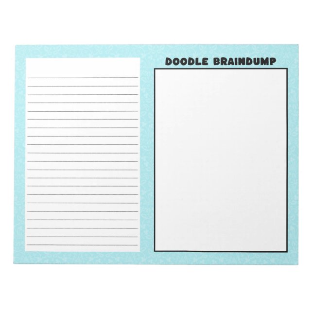 Doodle & Braindump Notepad (Turquoise)  (Front)