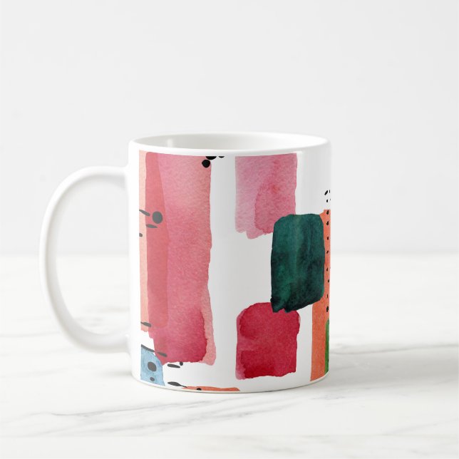 Doodle Brush: Orange Blue Coffee Mug (Left)