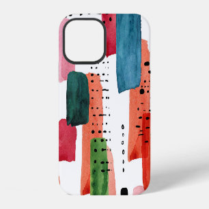 Doodle Brush: Orange Blue iPhone 12 Case
