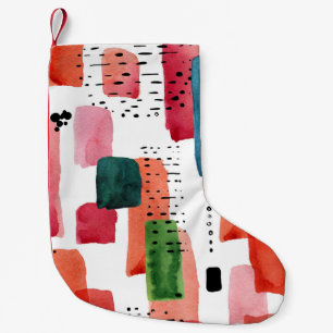 Doodle Brush: Orange Blue Small Christmas Stocking