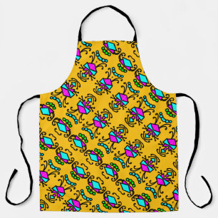 Doodle bug flowers pattern apron