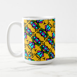 Doodle bug flowers pattern coffee mug