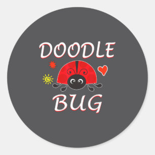 Doodle Bug Funny Doodle Ladybug  Classic Round Sticker
