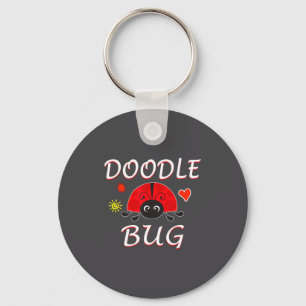 Doodle Bug Funny Doodle Ladybug Key Ring