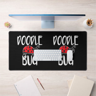 Doodle Bug Ladybug Funny Doodle Desk Mat