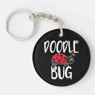 Doodle Bug Ladybug Funny Doodle Key Ring