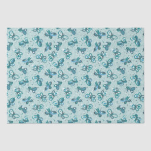 Doodle Bugs Butterflies - turquoise - pattern. Tissue Paper