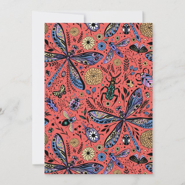 Doodle bugs on coral red (Front)