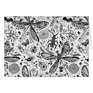 Doodle bugs on dark blue