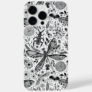 Doodle bugs on dark blue Case-Mate iPhone 14 pro max case