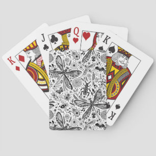 Doodle bugs on dark blue playing cards