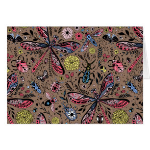 Doodle bugs on mocha brown