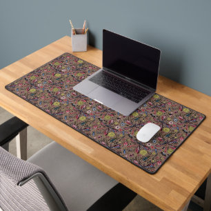 Doodle bugs on mocha brown desk mat