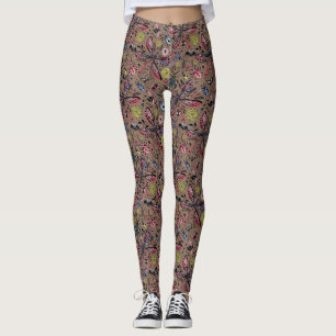 Doodle bugs on mocha brown leggings