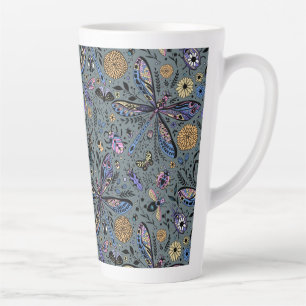 Doodle bugs on slater grey latte mug