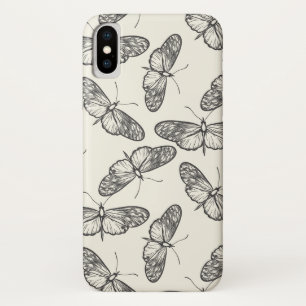 Doodle Butterfly/Moth Pattern iPhone X Case