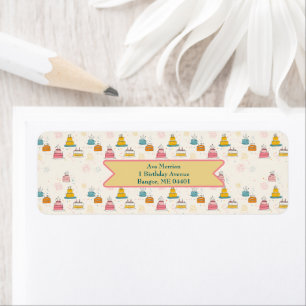 Doodle Cakes – Personalised Birthday Address Return Address Label