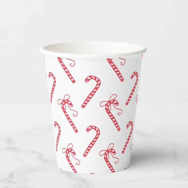 Doodle Candy Cane Pattern Mug Paper Cups (Front)