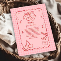 Doodle Cherry Bow Bow Baby Shower Books for Baby