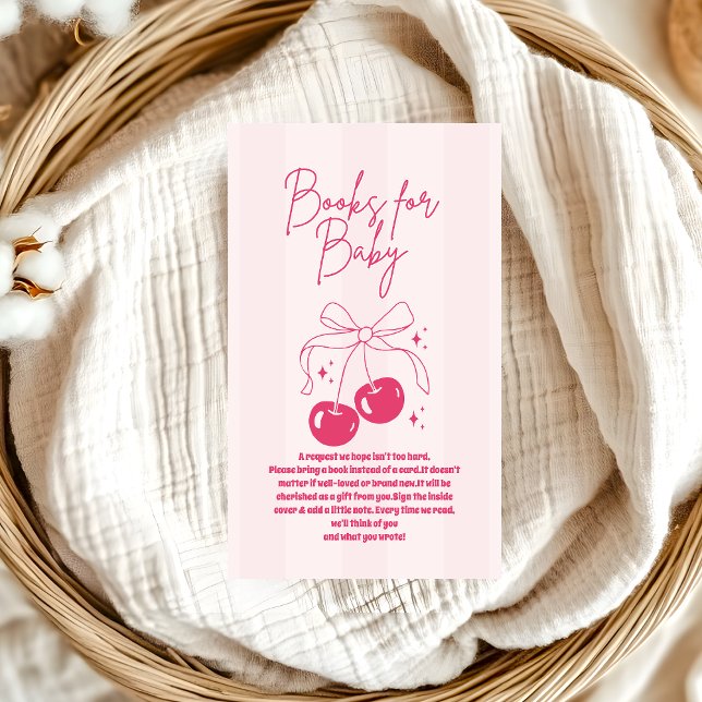 Doodle Cherry on top Baby Shower Books for Baby  Enclosure Card (Creator Uploaded)