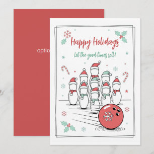 Doodle Christmas Bowling Holiday Greeting Cards
