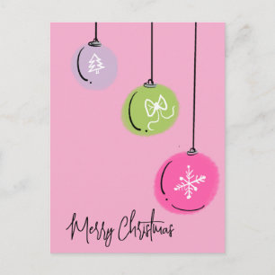 Doodle Christmas Ornaments Postcard