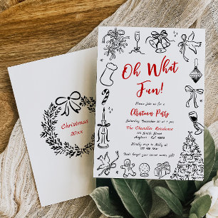 Doodle Christmas Party Invitation Quirky Holiday