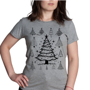 Doodle Christmas Tree Collection Tri-Blend Shirt