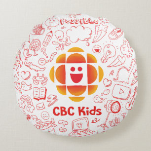 Doodle Cloud Round Cushion