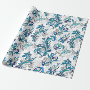 Doodle colourful pastel floral hand draw seamless wrapping paper