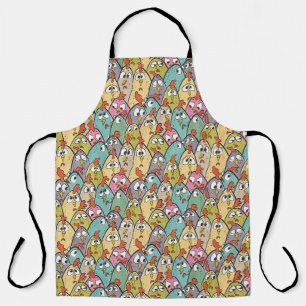 Doodle Cute Cartoon Chickens Apron