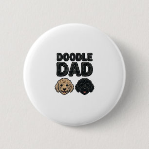 Doodle Dad Vintage Dog Dad Shirt Design_1 6 Cm Round Badge