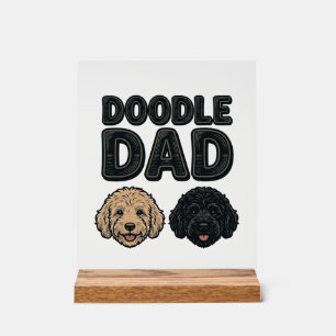 Doodle Dad Vintage Dog Dad Shirt Design_1 Acrylic Sign
