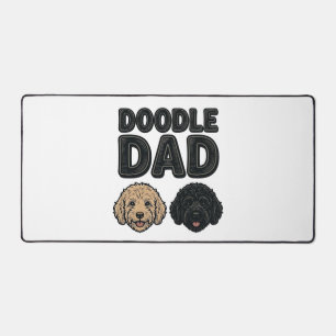 Doodle Dad Vintage Dog Dad Shirt Design_1 Desk Mat