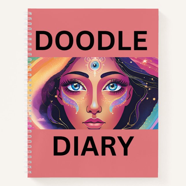 Doodle Diary on Dark Peach Notebook (Front)