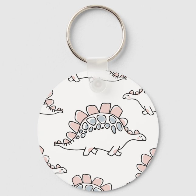 Doodle Dinosaurs: Hand Drawn Fun. Key Ring (Front)
