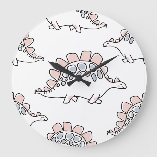 Doodle Dinosaurs: Hand Drawn Fun. Large Clock (Front)