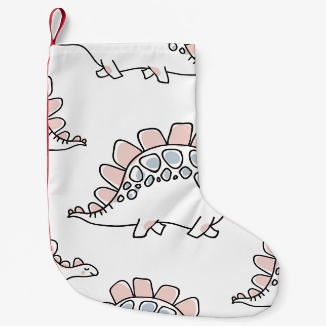 Doodle Dinosaurs: Hand Drawn Fun. Small Christmas Stocking (Front)