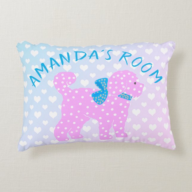 Doodle Dog Baby Young Girl Decorative Cushion (Front)