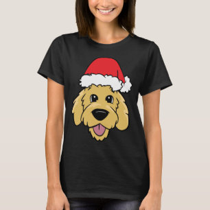 Doodle Dog Christmas Goldendoodle With Santa Hat T-Shirt