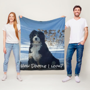 Doodle Dog Lover Funny Home Decor 2 Fleece Blanket