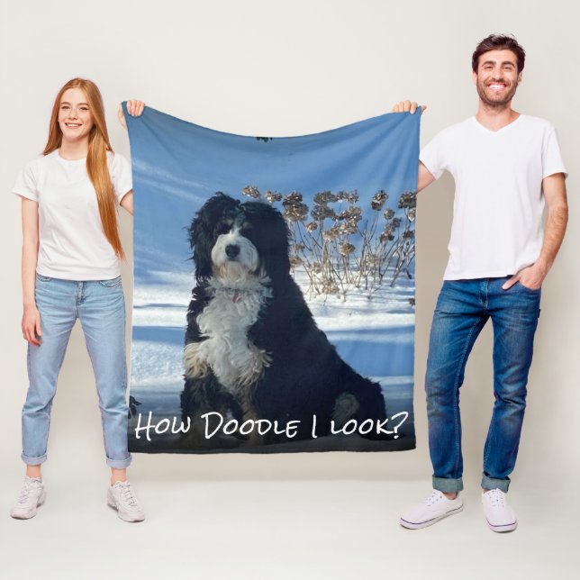 Doodle Dog Lover Funny Home Decor 2 Fleece Blanket (In Situ)