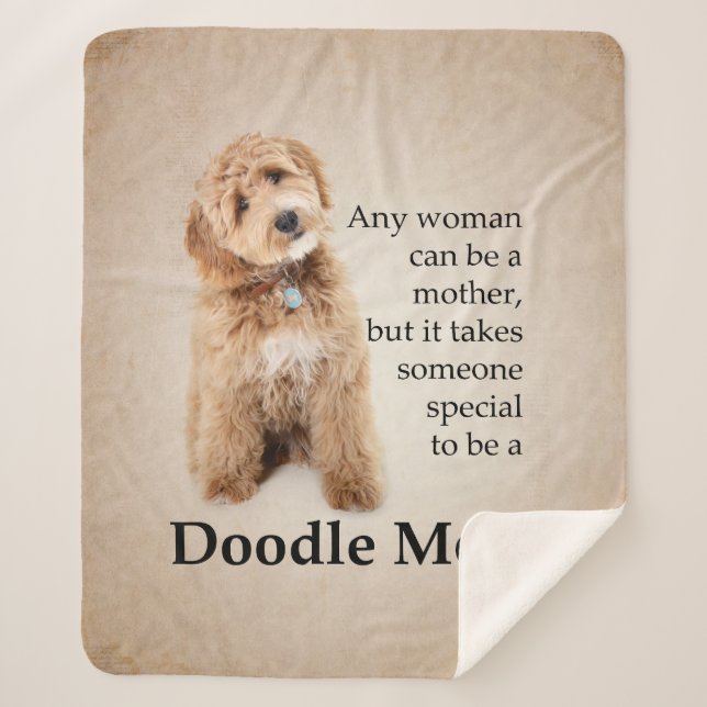 Doodle Dog Mum Sherpa Blanket (Front)