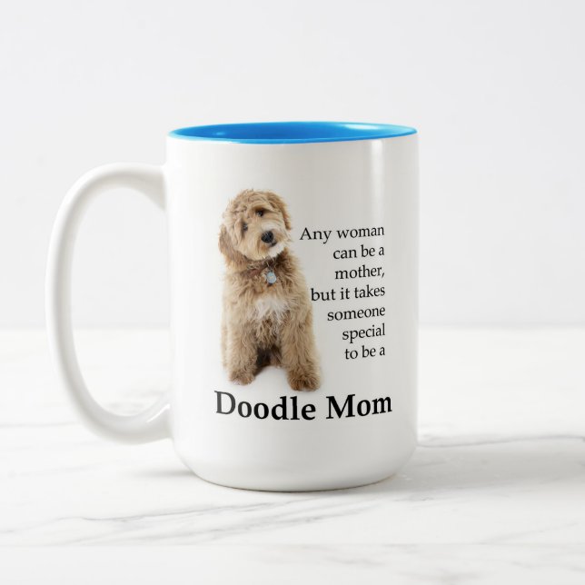 Doodle Dog Mum Two-Tone Coffee Mug (Left)
