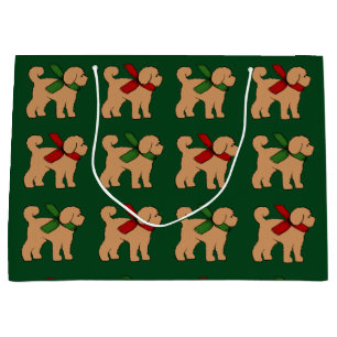 Doodle Dog Puppy Christmas Holiday Large Gift Bag